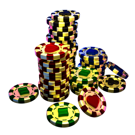 Pilas de fichas de casino  3D Icon