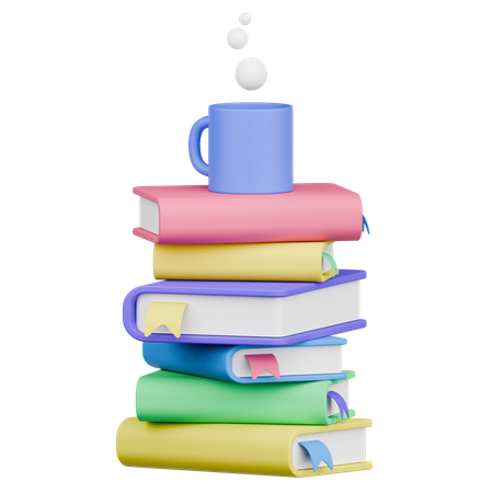 Pilas de libros  3D Icon