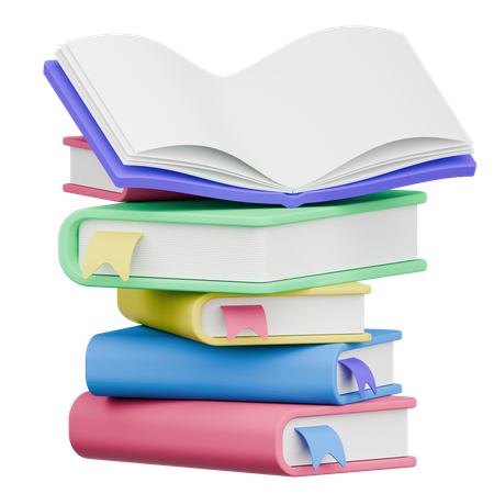 Pilas de libros  3D Icon