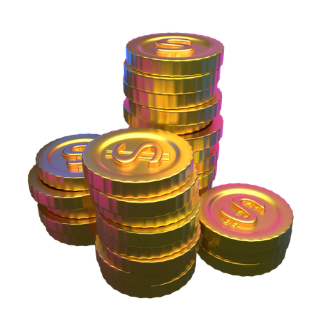 Pilas de monedas  3D Icon