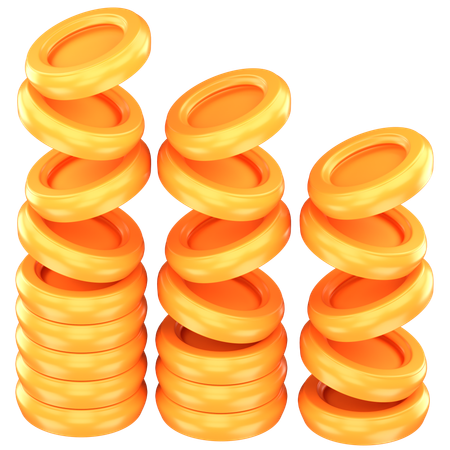 Pilas de monedas  3D Icon