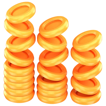 Pilas de monedas  3D Icon