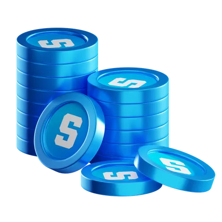 Pilas de monedas de arena  3D Icon