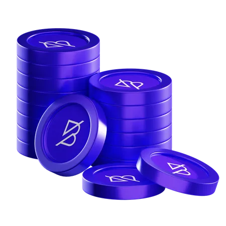 Pilas de monedas de banda  3D Icon