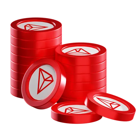 Pilas de monedas trx  3D Icon