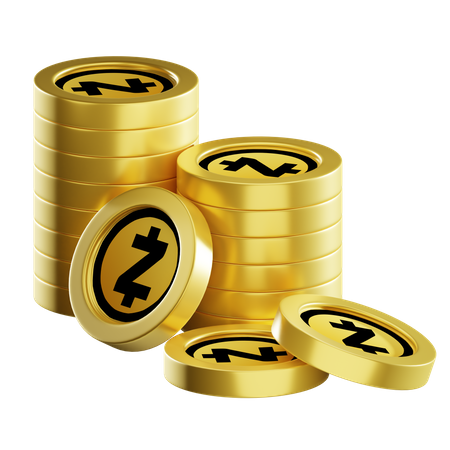 Pilas de monedas zec  3D Icon