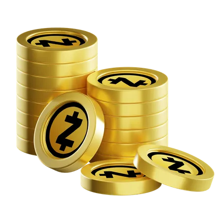 Pilas de monedas zec  3D Icon