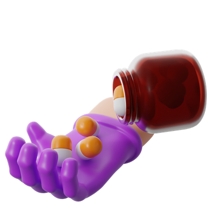 Píldora de corticosteroides para el tratamiento  3D Icon