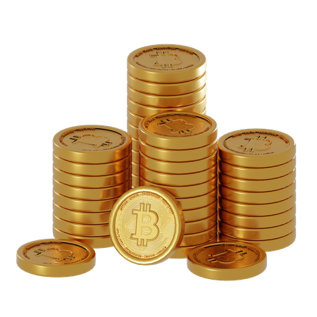 Pile de bitcoins  3D Illustration