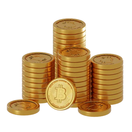 Pile de bitcoins  3D Illustration