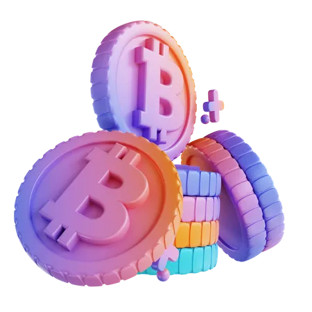 Pile de bitcoins  3D Illustration