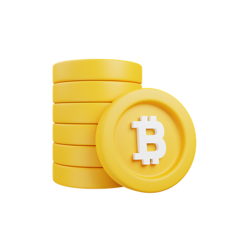 Pile de bitcoins  3D Illustration