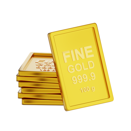 Pile d'or fin 100 g  3D Icon