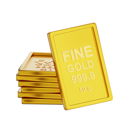 Pile d'or fin 50 g  3D Icon