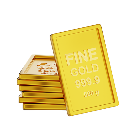 Pile d'or fin 500 g  3D Icon