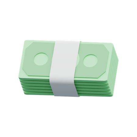 Pile de billets de banque  3D Illustration