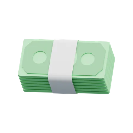 Pile de billets de banque  3D Illustration