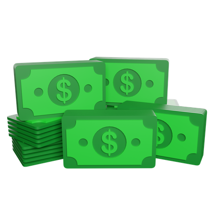 Pile de billets en dollars  3D Illustration