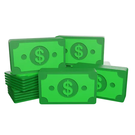 Pile de billets en dollars  3D Illustration