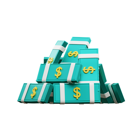 Pile de billets en dollars  3D Icon