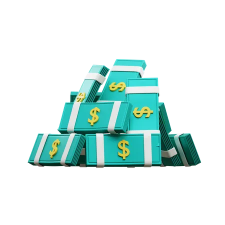 Pile de billets en dollars  3D Icon