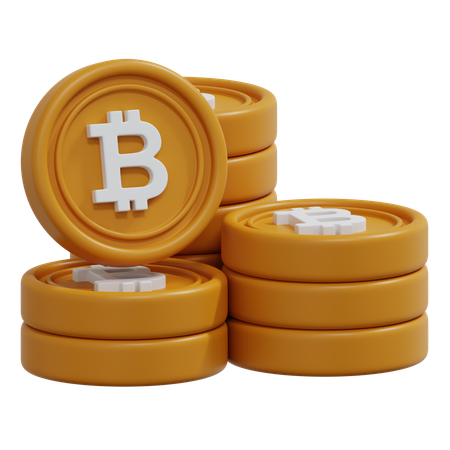 Pile de bitcoins  3D Icon