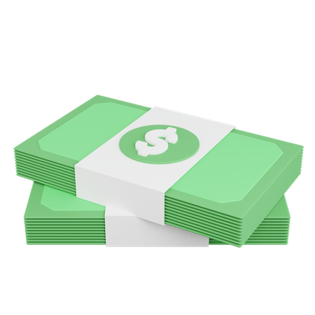 Pile de paquets de dollars  3D Icon