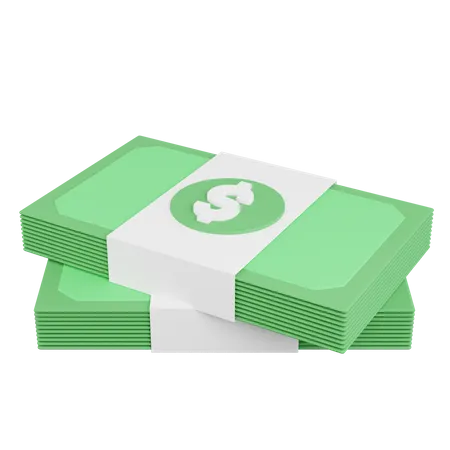 Pile de paquets de dollars  3D Icon