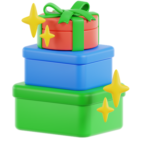 Pile de coffrets cadeaux  3D Icon
