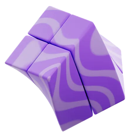 Cube pile dégradé violet forme abstraite  3D Icon