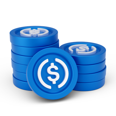 Pile de pièces de monnaie  3D Icon