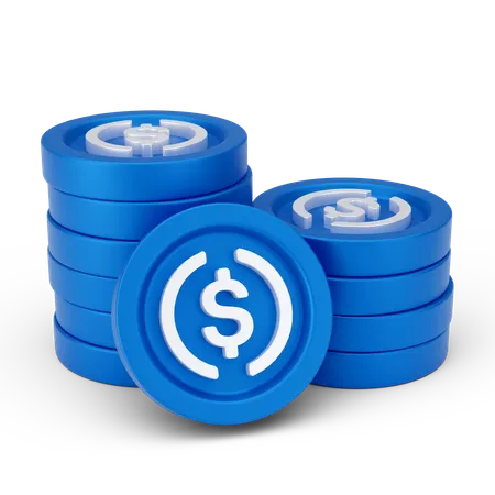 Pile de pièces de monnaie  3D Icon