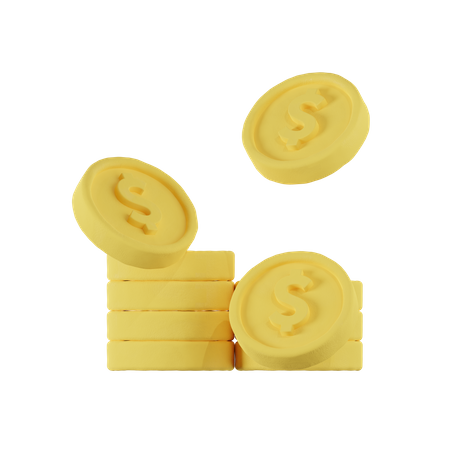 Pile de pièces de monnaie  3D Icon