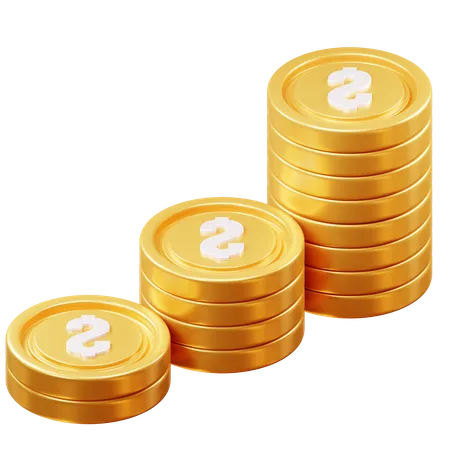 Pile de pièces de monnaie  3D Icon