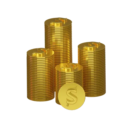 Pile de pièces de monnaie  3D Icon