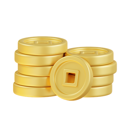 Pile de pièces chinoises  3D Icon