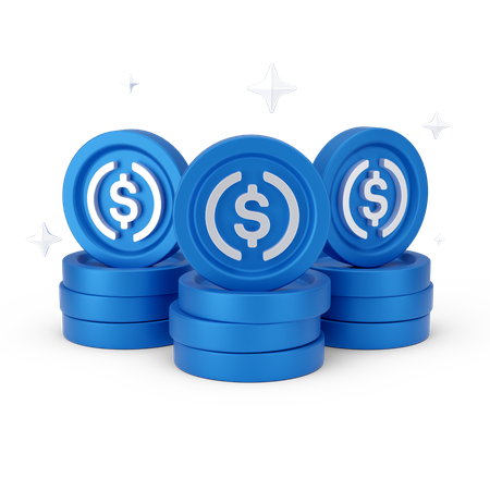 Pile de pièces de monnaie  3D Icon