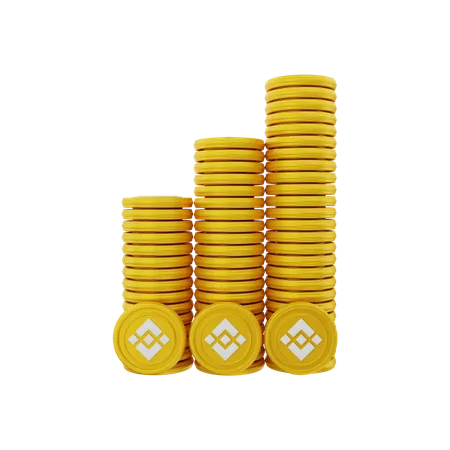 Pile de pièces Binance  3D Illustration