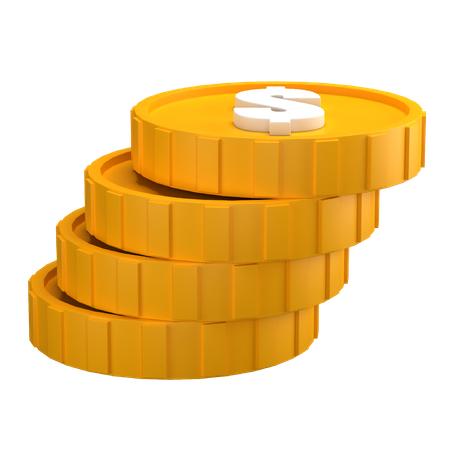 Pile de pièces d'un dollar  3D Icon