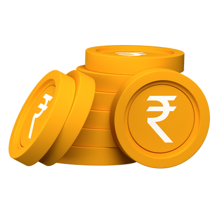 Pile de pièces de monnaie en roupie  3D Icon