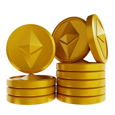 Pile de pièces d'Ethereum  3D Icon