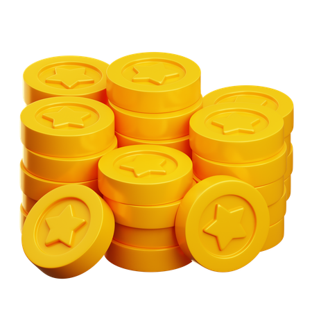 Pile de pièces d'étoile  3D Icon