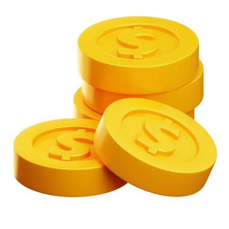 Pile de pièces de monnaie en dollars  3D Icon