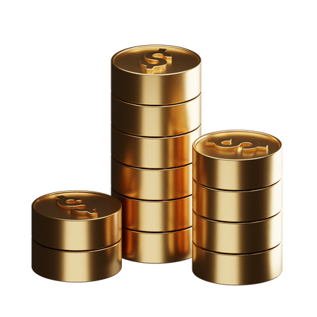 Pile de pièces d'un dollar  3D Icon
