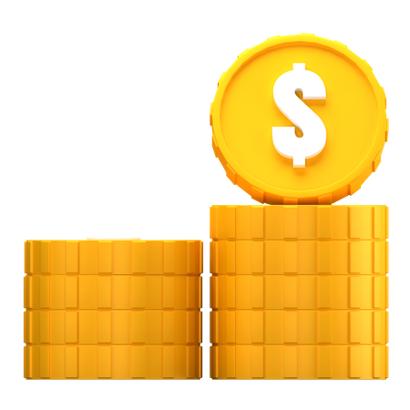 Pile de pièces d'un dollar  3D Icon