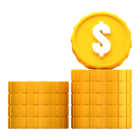 Pile de pièces d'un dollar  3D Icon