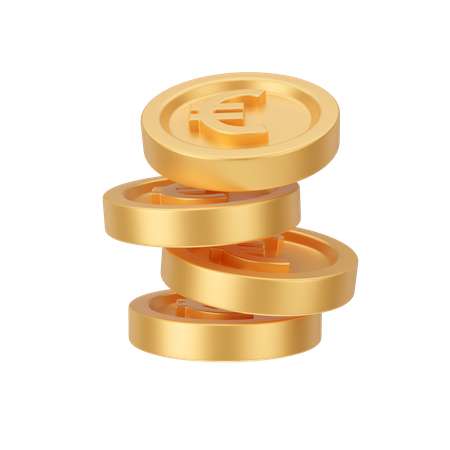 Pile de pièces en euros  3D Illustration