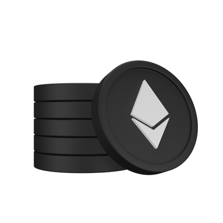 Pile de pièces d'Ethereum  3D Icon