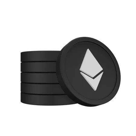 Pile de pièces d'Ethereum  3D Icon