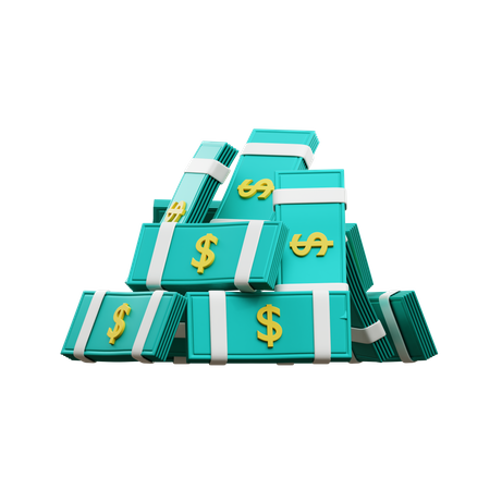 Pile Dollar Banknotes  3D Icon